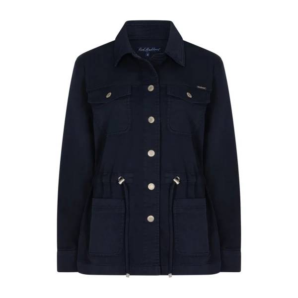 Red Button Robie navy utility jacket women front view
