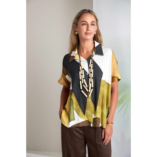 Naya multicolour graphic print shirt NAS26152 front view