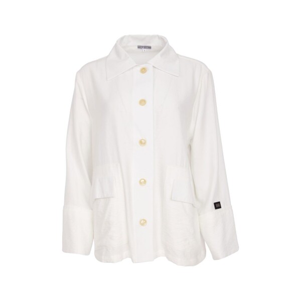 Naya Clothing lightweight white jacket front view