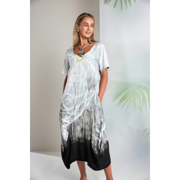 Naya mist effect print viscose dress