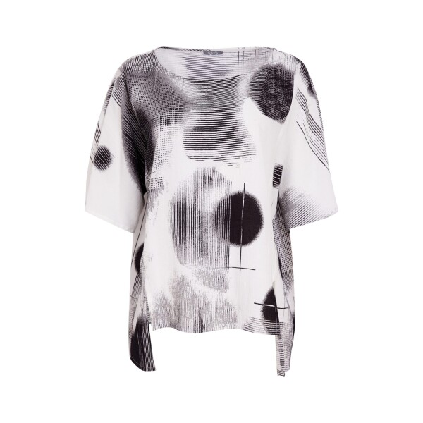 Naya blurred faded spot print tunic top NAS26311 front view