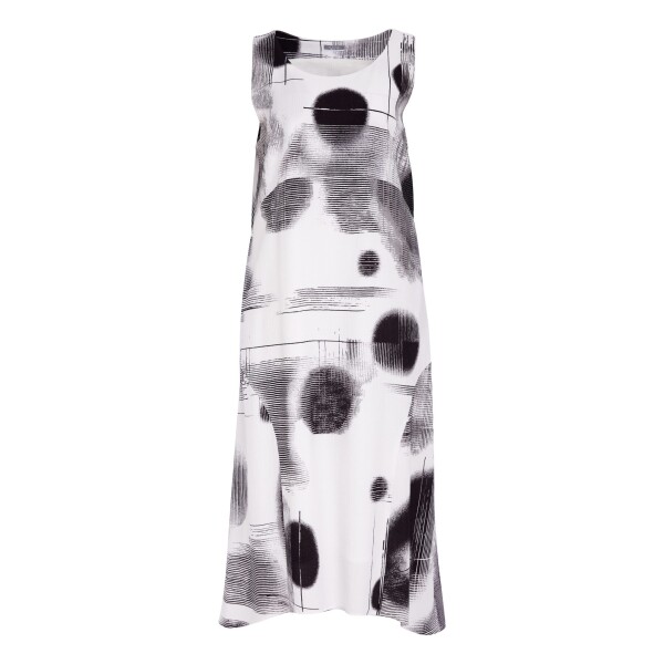 Naya blurred faded spot print sleeveless dress NAS26312 front view