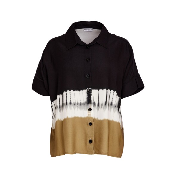 Naya border print tie dye shirt NAS26316 front view