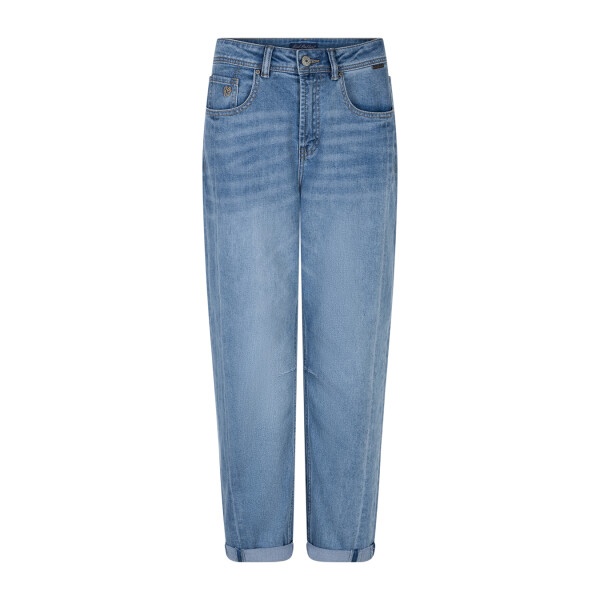 Red Button Caitlina mid wash barrel leg jeans women front view