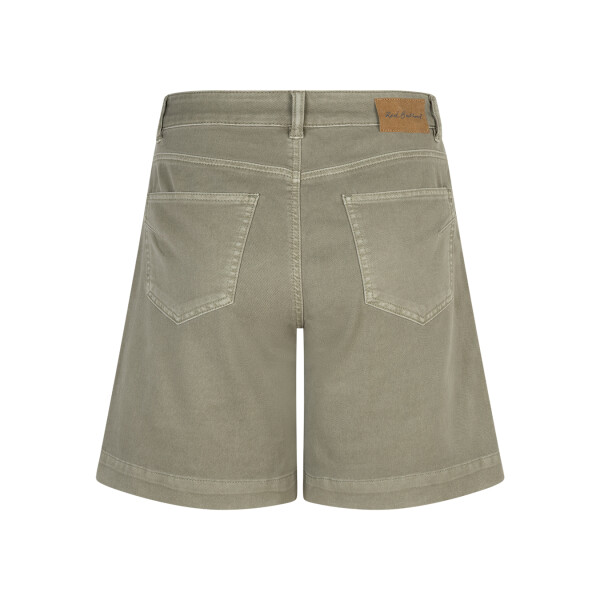 Back view of Red Button Kate Light Khaki shorts with pockets and branded patch