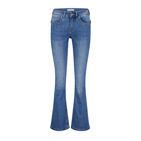 Front view of Red Button Babette SRB4008 mid-stone wash flare jeans