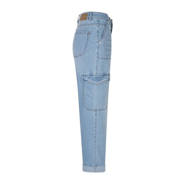 Side view of Red Button Caitlina Cargo Jeans showing barrel leg and cargo pocket